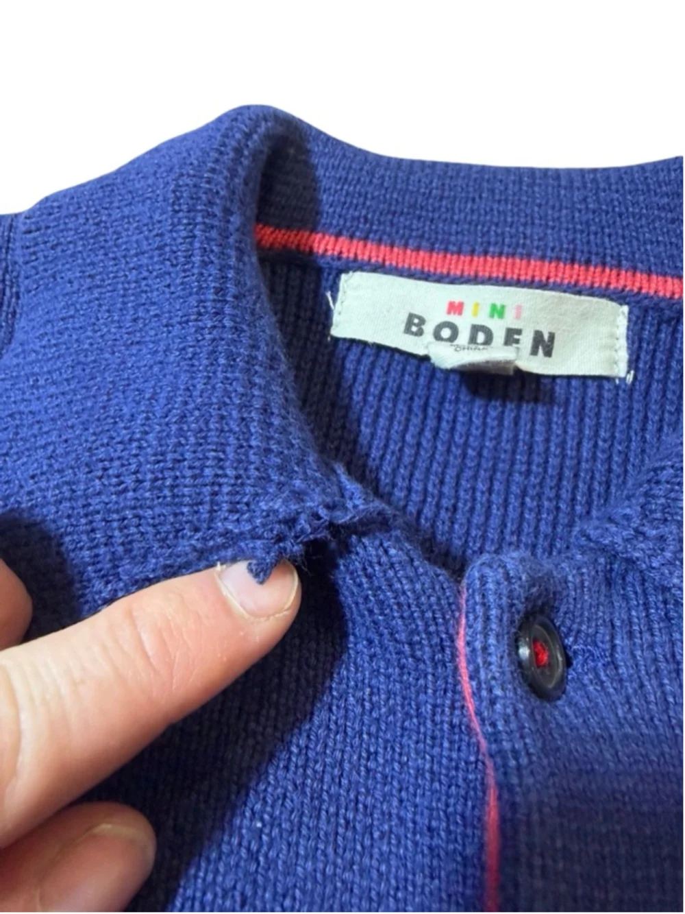 Mini Boden Blue Cotton Blend Knit Cardigan Jacket Size 9-10Y